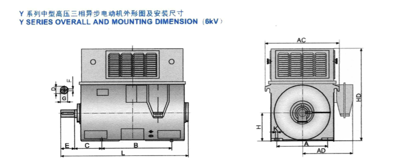 Y6kV中型高壓電機(jī)安裝結(jié)構(gòu)形式